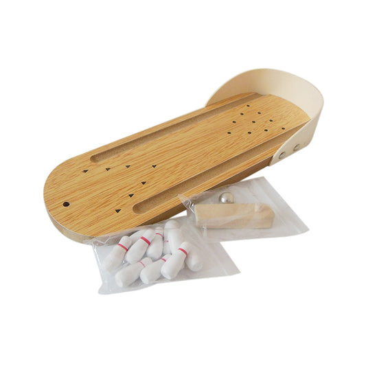 Tabletop Classic Desk Ball Toy Wooden Mini Bowling Game for Children and Adult, Size: 29.5 x 10cm, Size: 29.5 x 10cm