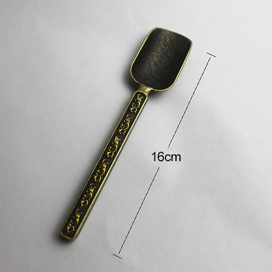 Copper-zinc Flower Pattern Tea Spoon Kungfu Teaism Accessories