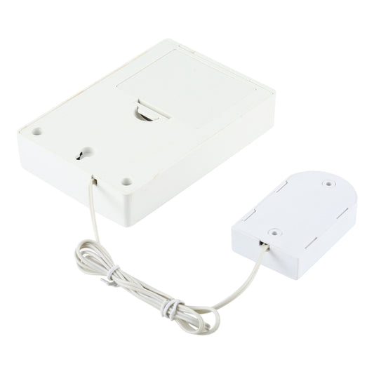 Wired door chime flasher base unit with mounting plate and power cord