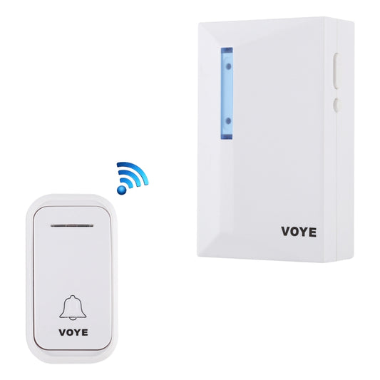 White wireless doorbell receiver and separate button pager with bell icon
