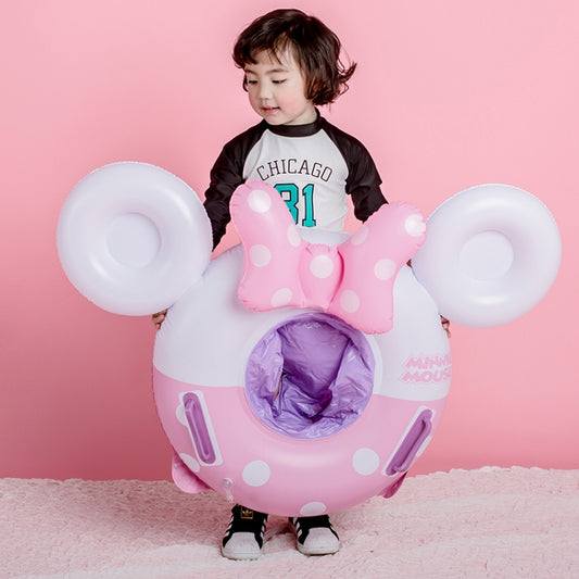 Baby Cartoon Inflatable Swimming Ring Lifesaving Ring Axillary Ring Suitable for Children Aged 2-6, Size: 86x65cm, Size: 86x65cm (Black Red), Size: 86x65cm (Pink + White)