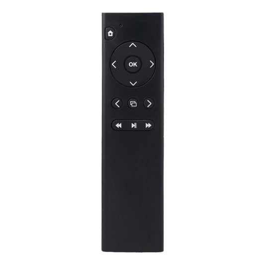 Black infrared multimedia remote control with directional pad and OK button