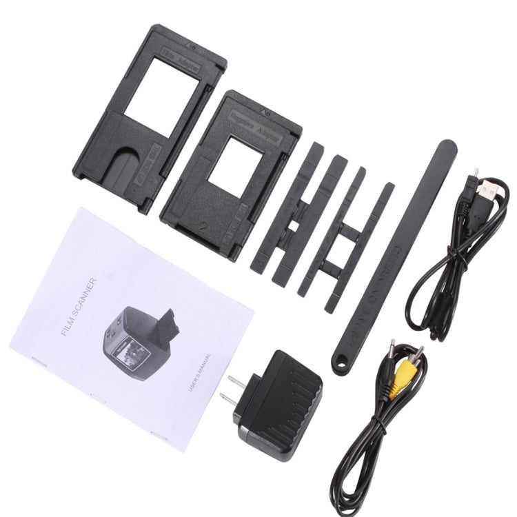 Film scanner accessories set with holders, cables, and user guide