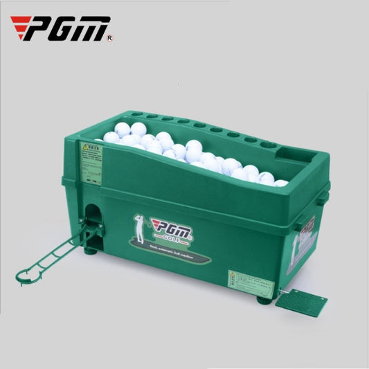 PGM Indoor Golf Multi-function Large Capacity Automatic Ball Machine with Club Rack, 60x33x27cm Grey, 60x33x27cm Green