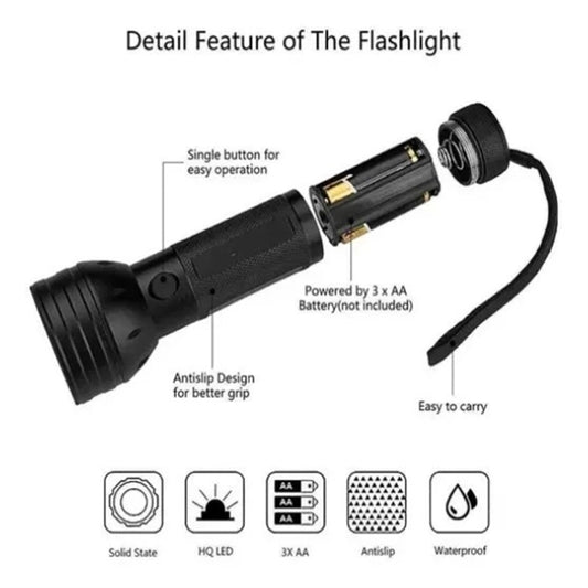 51 LEDs 395nm UV LED Flashlight, Support Detect Pet Urine