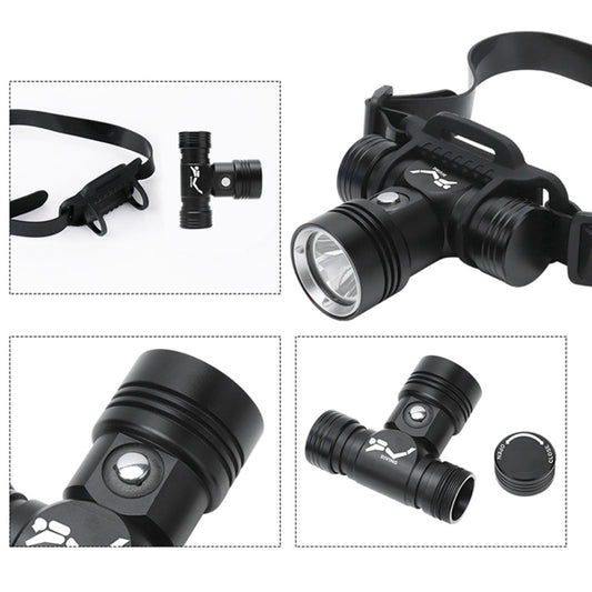 60m Underwater Photography Video Fill-up Headlight Diving Flashlight with Battery Display Function(Headlight+Battery+Charger)