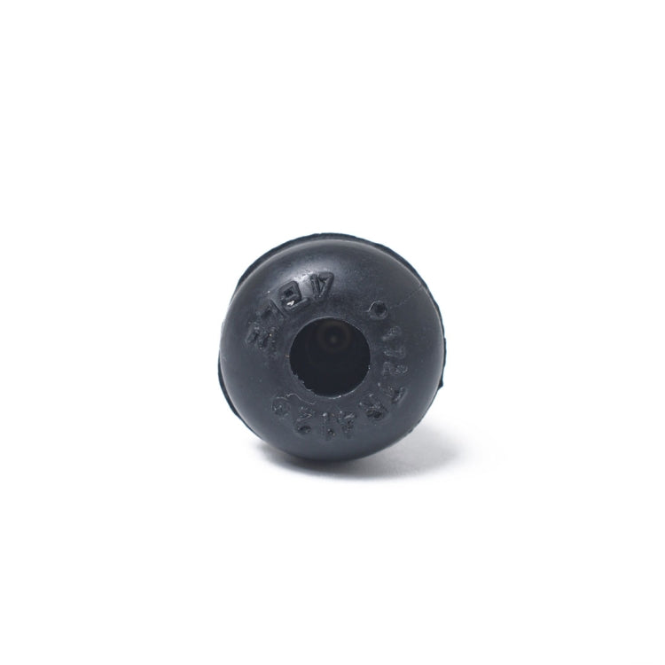 Black snap-in tubeless valve stem end cap with central hole