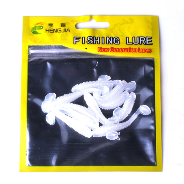 Silicone soft fishing jig lures, white worm swimbaits (10-pack, 5cm)