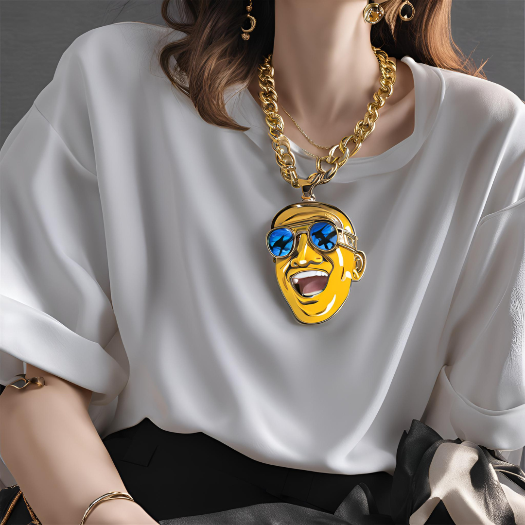 Unleash Your Style: The Bold Charm of the 1010401601 Cartoon Character Hip Hop Necklace