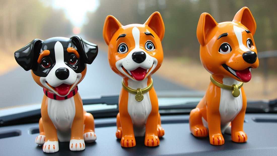 Shaking Head Dog Car Ornaments: Cute Resin Cartoon Dogs for the New Year!