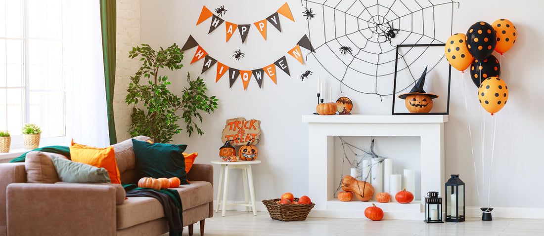 Spook Up Your Party, Transform Halloween with the Spider Balloon Chain and Haunted Background Set