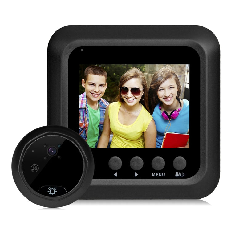 Black security camera door viewer with 2.4-inch display and wireless peephole camera