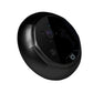 Black peephole security camera with wide lens and doorbell indicator icons
