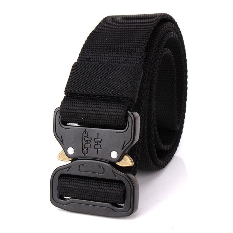 Black quick-release safety training belt with double plastic buckle