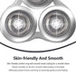 Philips razor blade head close-up of perforated shaving foils, silver metal finish