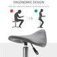 Gray saddle stool with ergonomic cutout seat and adjustable height