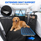 Black dog car back seat cover with raised PP board support and adjustable straps