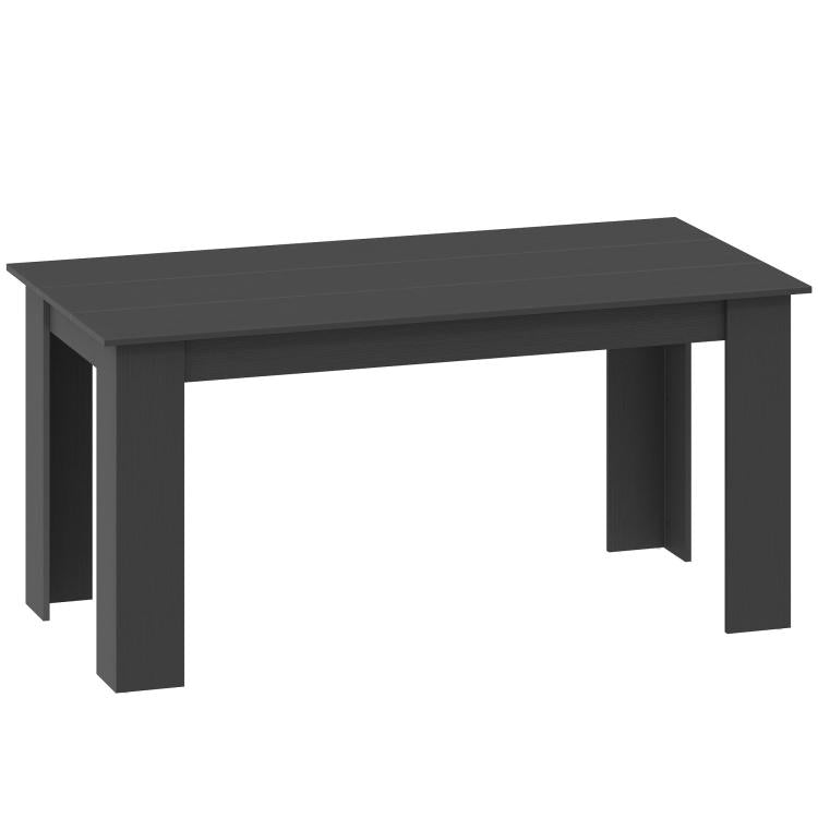 Rectangular dining table with dark top and matching black legs