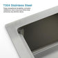 Dark gray single-bowl kitchen sink with rounded rim and smooth stainless inner basin