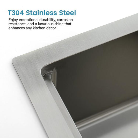 Dark gray single-bowl kitchen sink with rounded rim and smooth stainless inner basin