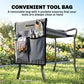 Gray removable tool bag with four pockets attached to garden kneeler/seat, Outsunny.