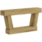 Vintage oak entryway console table with open shelf and thick legs