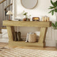 Vintage oak console table with open shelf for shoes or decor