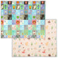 Foldable double-sided baby play mat, multicolor ABC and animal blocks with fabric seam edges