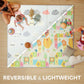 Reversible alphabet and cloud baby play mat with bright animal and number illustrations