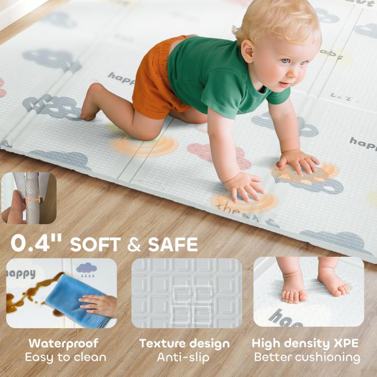 Soft foam baby play mat with anti-slip texture and waterproof surface