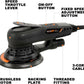 Corded orbital sander with side control buttons and extended power cord