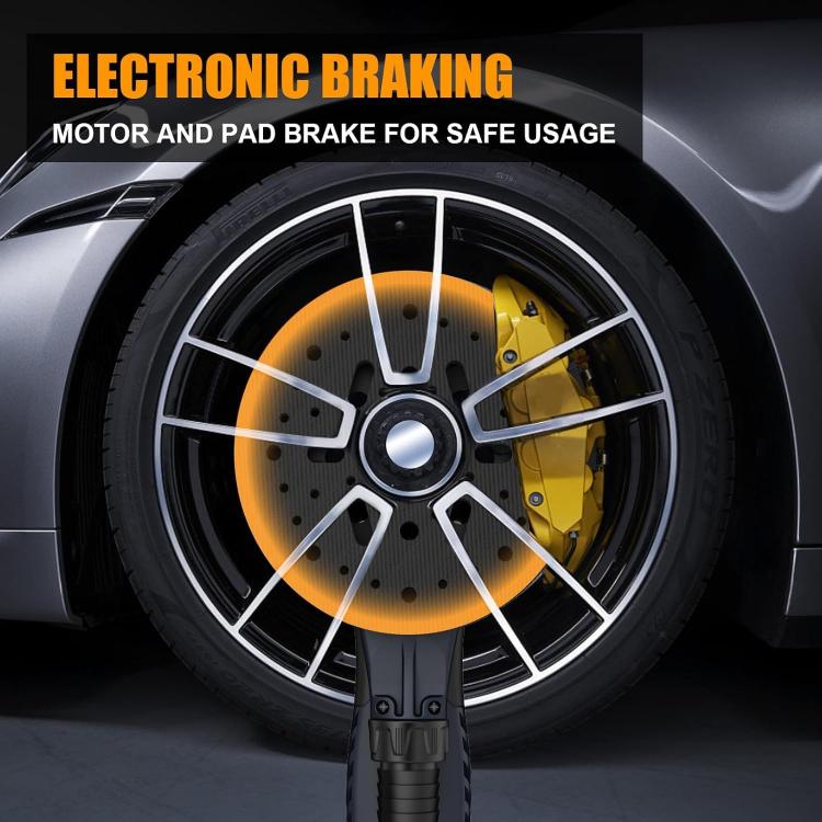 Brushless orbital sander with front sanding disc and electronic braking
