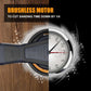 Brushless orbital sander with speed dial and sanding base for wood
