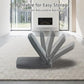 Grey foldable floor chair with five-position adjustable backrest and padded seat
