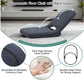 Grey cushioned floor chair with corduroy cover and thick high-density padding
