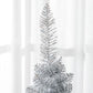 Silver unlit pencil artificial Christmas tree with realistic needle-like branches