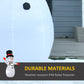 Large inflatable snowman in white, shown from side with black top hat and red scarf