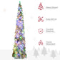 Pencil-shaped pre-lit Christmas tree with multicolor LED lights and snow tips
