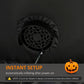 Inflatable blower intake vent with circular protective grille on black fabric