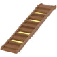 Brown foldable dog stairs ramp with stacked steps and yellow non-slip traction strips