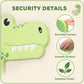 Green dinosaur activity board safety diagram with rounded corners and smooth surface