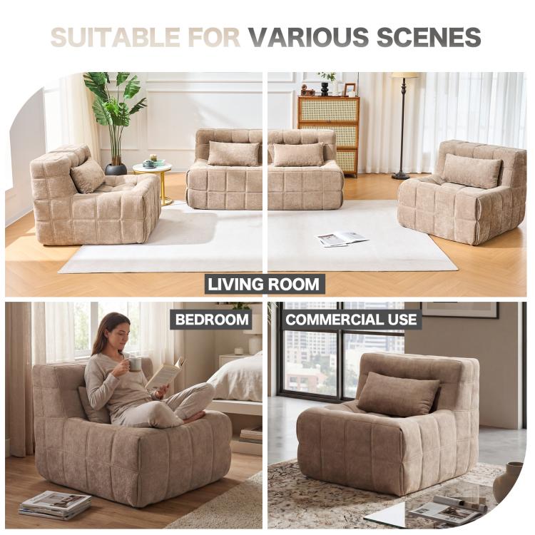 Beige floor sofa seating for living room and bedroom, modular lounge style