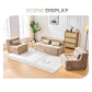 Beige modular floor sofa set layout with matching seat and back cushions