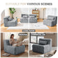 Grey modular sofa chair set with matching seat and back cushions