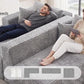 Gray corduroy modular L-shaped sectional sofa with chaise and supportive armrests