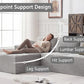 Gray modular sectional sofa with extra-deep seat and cushioned chaise