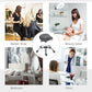 Gray saddle stool shown with salon and clinic styling context