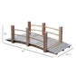 Wooden garden footbridge with railings, 5 ft deck