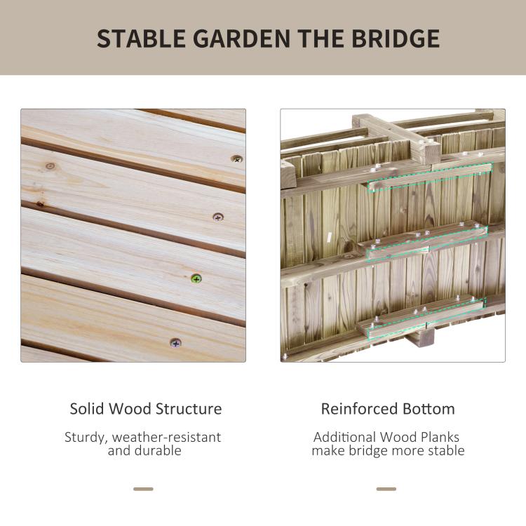Close-up of wooden bridge planks and reinforced bottom beams