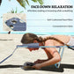 Outdoor chaise lounge for face-down relaxation with dark blue face opening and padded head pillow